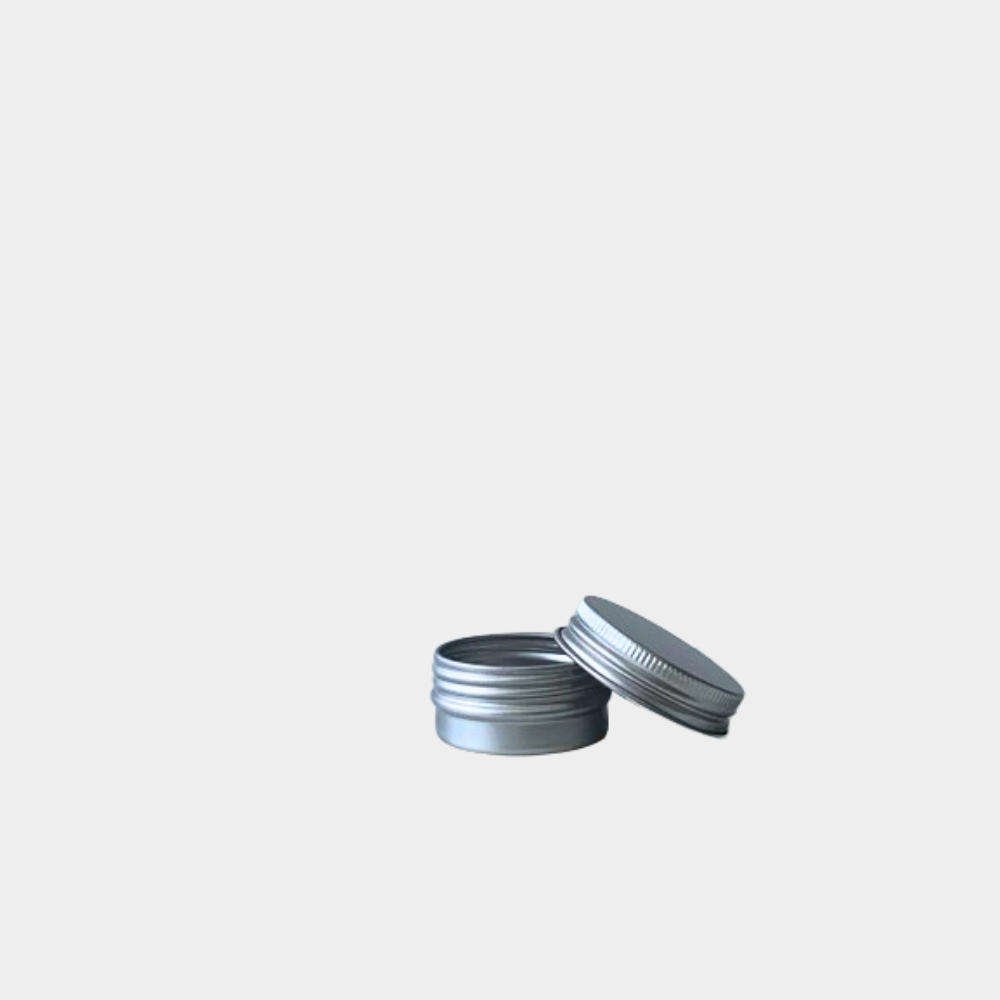 15ml silver aluminum jar with round lid opened
